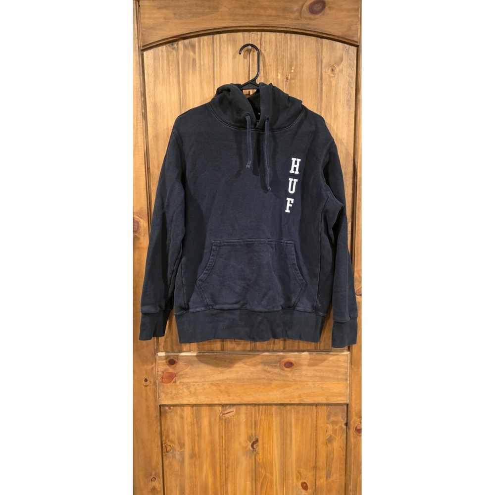 Huf Worldwide Pullover Hoodie Men's Size Medium Black Outdoor‎ White Spellout